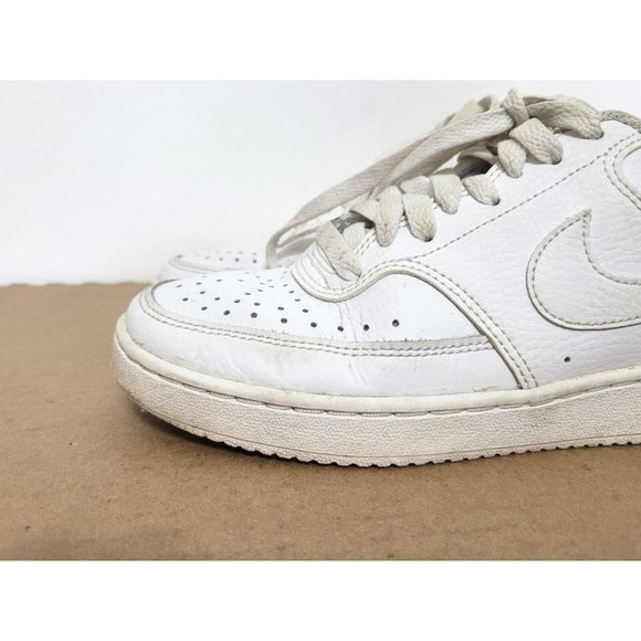 Nike Court Vision White Leather Sneakers Womens Size 6 Athletic Shoes CD5434-100 - Picture 8 of 12